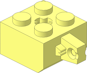 Hinge Brick  2 x  2 Locking with Axlehole Type 2 and Single Finger