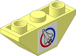 Slope Brick 45  3 x  1 Inverted Double without Inner Stopper Rings with Launch Command Logo facing Left Sticker
