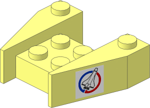 Wedge  3 x  4 with  Launch Command Logo on Both Sides Stickers