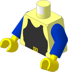 Minifig Torso with Blue Arms and Hands with Castle Breastplate Pattern