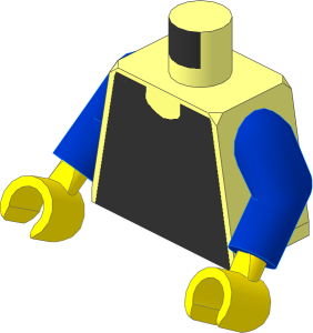 Minifig Torso with Blue Arms and Hands with Castle Chainmail Pattern