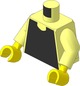 Minifig Torso with Arms and Hands with Castle Chainmail Pattern
