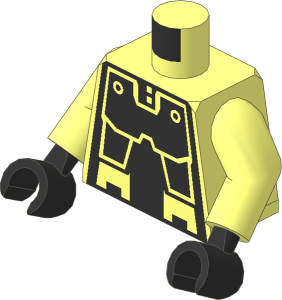 Minifig Torso with Arms and Black Hands with Explorien Droid Pattern