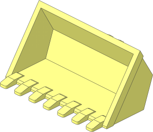 Excavator Bucket  6 x  3 with Click Hinge 2-Finger with  9 Teeth
