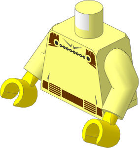Minifig Torso with Arms and Hands with SW Cape Chain Clasp and Brown Belt Pattern