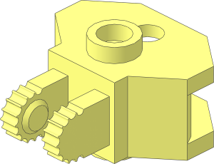 Hinge  1 x  2 Locking with  2 Fingers and Towball Socket,  9 Teeth