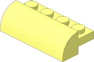 Brick  2 x  4 x  1 with Curved Top