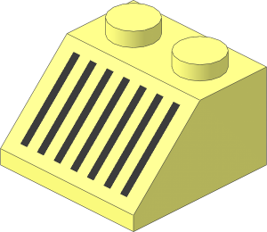 Slope Brick 45  2 x  2 with Black Grille Pattern
