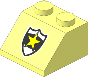 Slope Brick 45  2 x  2 with Police Yellow Star Badge Pattern