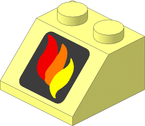Slope Brick 45  2 x  2 with Fire Logo Pattern