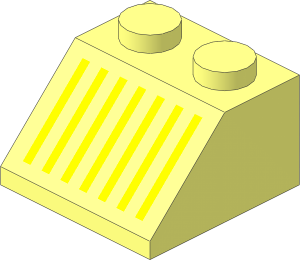 Slope Brick 45  2 x  2 with Yellow Grille Pattern