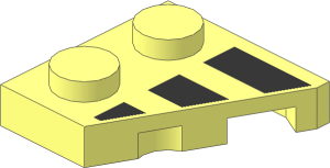 Wing  2 x  2 Left with 3 Black Stripes Pattern