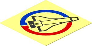 Sticker  1.3 x  1.3 with Launch Command Logo Facing Right