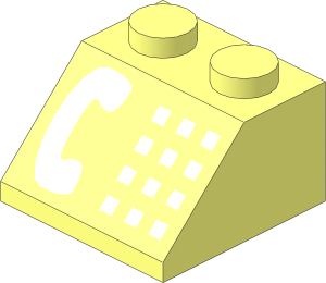 Slope Brick 45  2 x  2 with White Phone Pattern