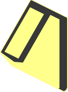 =Sticker  3.9 x  5.6 with Black Space Shuttle Tail Lines Left Side