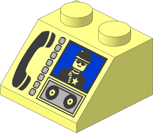 Slope Brick 45  2 x  2 with Phone and Minifigure Pattern