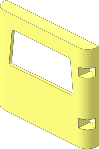 Duplo Door / Window Pane  1 x  4 x  3 with One Pane and Rounded Sides