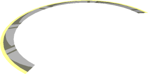 ~Dish 4 x  4 Inverted with Batman Logo on Yellow Background and Light and Dark Bluish Grey Fan Pattern - Rotational Symmetric Half