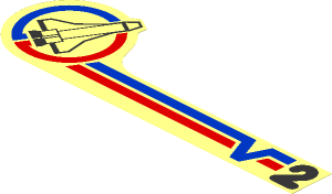 Sticker  2.0 x  6.3 with Launch Command Logo, Blue V and Red Lines and Number "2" Right Side