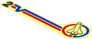Sticker  2.0 x  6.3 with Launch Command Logo, Blue V and Red Lines and Number "2" Left Side
