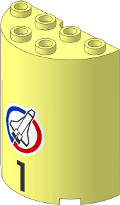 Cylinder  2 x  4 x  4 with Launch Command Logo and Black Number "1" Sticker