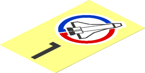 Sticker  2.0 x  3.2 with Launch Command Logo and Black Number "1"