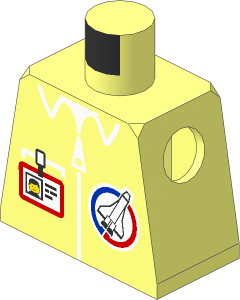 Minifig Torso with Launch Command Logo, Zipper and ID Badge Pattern