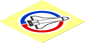 Sticker  1.9 x  1.9 with Launch Command Logo with White Border Facing Right