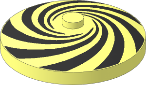 Dish  4 x  4 Inverted with  8 Black Spiral Swirls Pattern