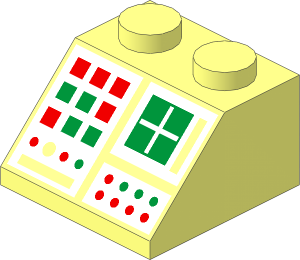 Slope Brick 45  2 x  2 with Computer Panel Pattern