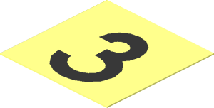 Sticker  1.3 x  1.3 with Black Number "3"