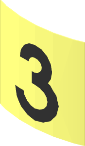 Sticker  1.3 x  1.3 with Black Number "3" (Formed)