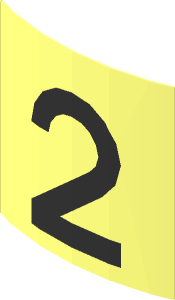 Sticker  1.3 x  1.3 with Black Number "2" (Formed)