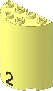 Cylinder  2 x  4 x  4 with Black Number "2" Sticker