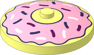 Dish  4 x  4 Inverted with Bright Pink Frosting and Coral, Dark Azure and White Sprinkles Pattern