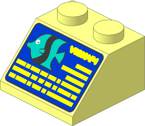 Slope Brick 45  2 x  2 with Divers Computer Pattern