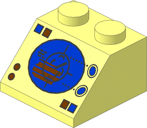 Slope Brick 45  2 x  2 with Blue/Copper Radar Display Pattern