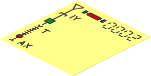 Sticker  3.4 x  3.6 with Black "0002 IY - T - AX" and Scale