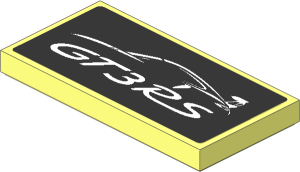 Tile  2 x  4 with "GT3 RS" Logo and Porsche 911 Silhouette Sticker