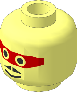 Minifig Head with Red Mask and Moustache Pattern