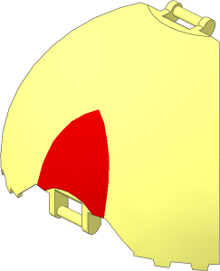 Windscreen Quarter Dome Radius 8 with Top and Bottom Handles with Red Curved Triangle Pattern