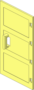 Duplo Door  1 x  4 x  6 with 3 Panes and Handle