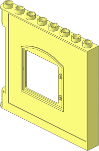 Duplo Building Wall  1 x  8 x  6 Hinge on Left with Window Opening