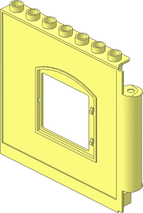 Duplo Building Wall  1 x  8 x  6 Hinge on Right with Window Opening