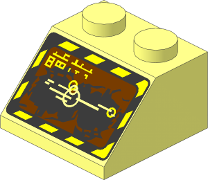 Slope Brick 45  2 x  2 with Screen with Black and Yellow Border Pattern