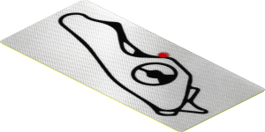 Sticker  1.8 x  3.8 with Porsche Weissach Test Track
