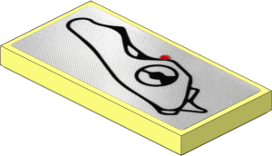 Tile  2 x  4 with Porsche Weissach Test Track Sticker