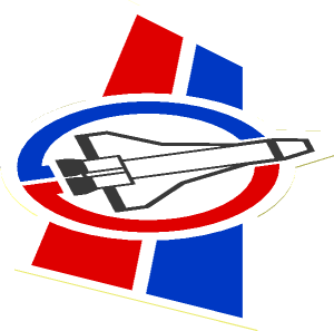 Sticker  3.9 x  4.8 with Launch Command Logo, Blue and Red Lines Right Side