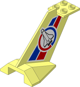 Tail Plane with Launch Command Logo, Blue and Red Lines on Both Sides Stickers