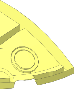 ~Brick  3 x  3 x  1 Quarter Circle with Curved Top without Patternable Surfaces - Half